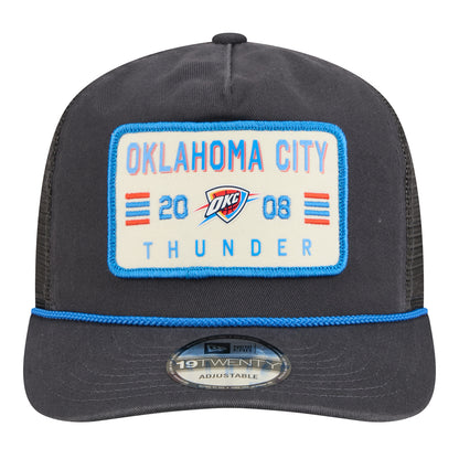 OKC Thunder New Era 19Twenty Washed Rope Snapback Hat in Black - Front View