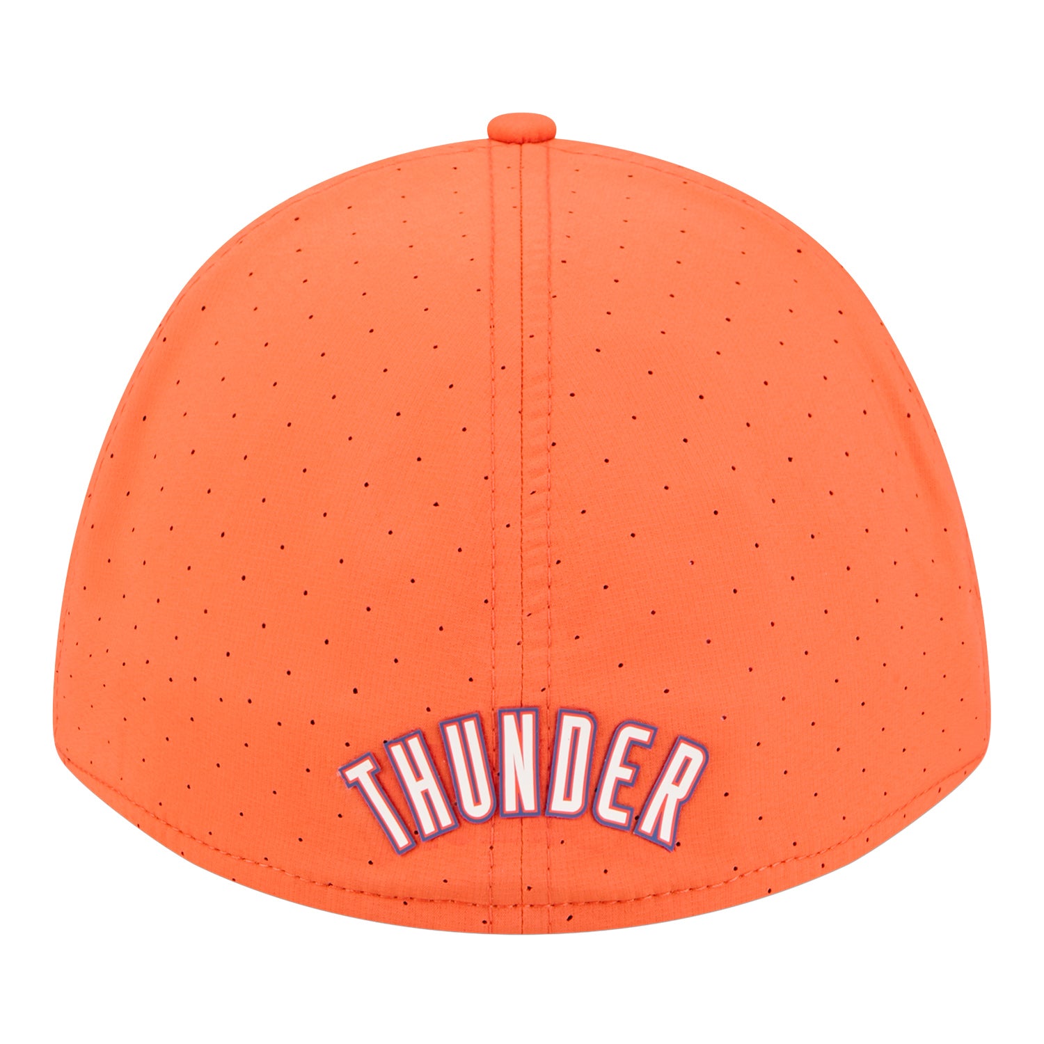 OKC Thunder New Era 39Thirty M-Crown Assist Flex Hat in Orange - Back View