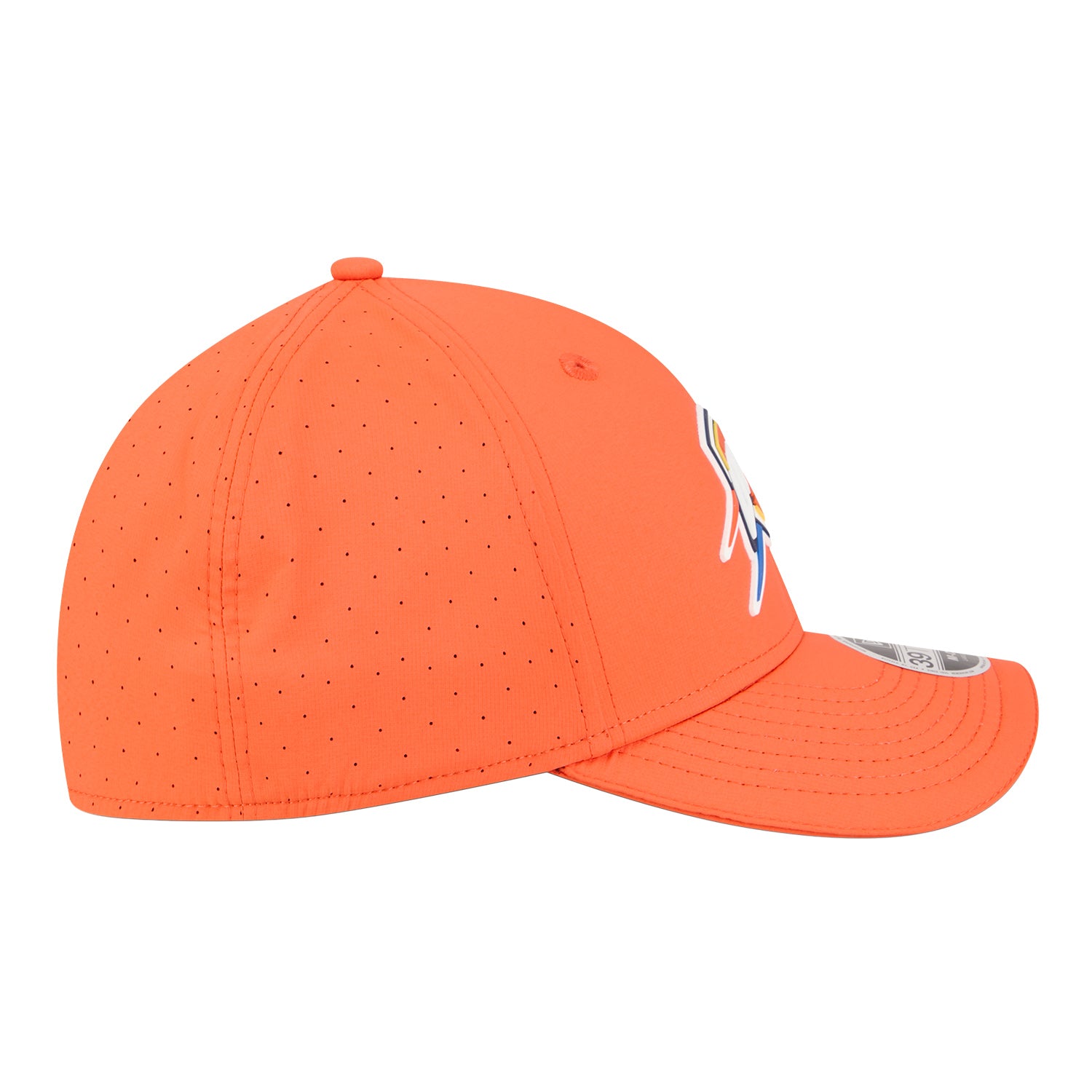 OKC Thunder New Era 39Thirty M-Crown Assist Flex Hat in Orange - Right Side View