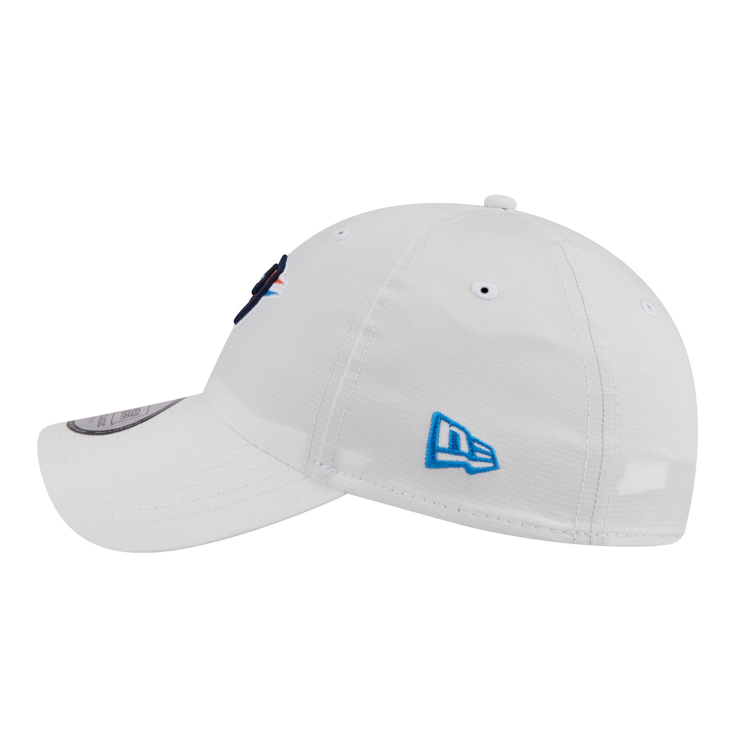 OKC Thunder New Era Casual Classic Ripstop Adjustable Hat in white - Left Side View