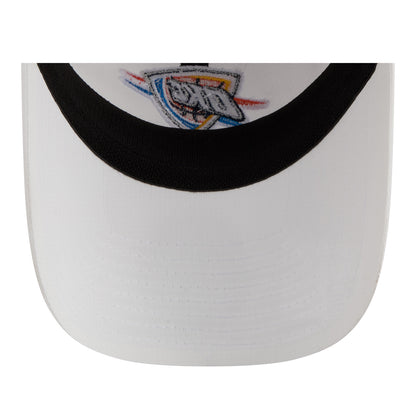 OKC Thunder New Era Casual Classic Ripstop Adjustable Hat in White - Underbrim View