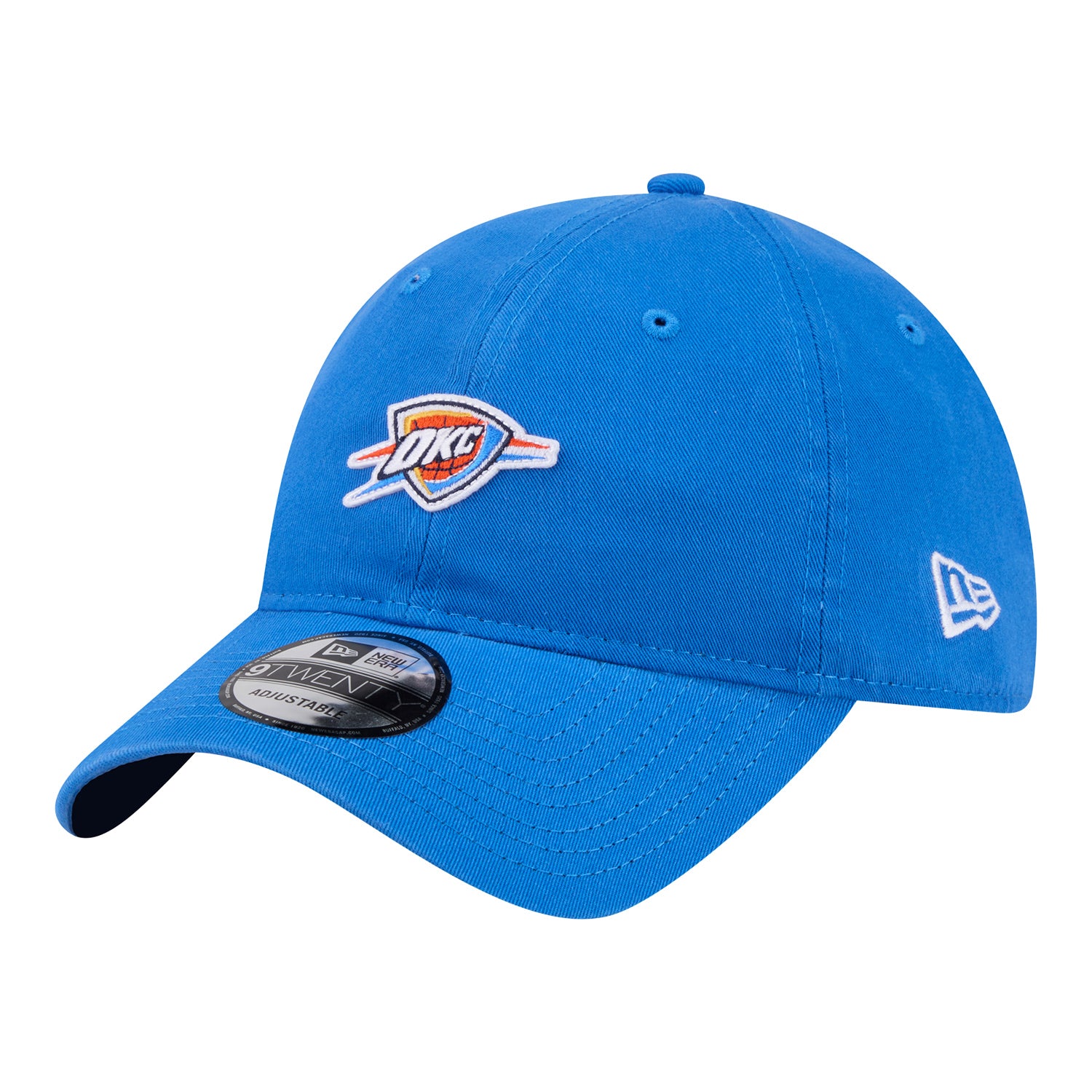 OKC Thunder New Era 9Twenty Micro Logo Adjustable Hat in Blue - Front Left View
