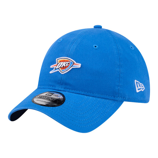 OKC Thunder New Era 9Twenty Micro Logo Adjustable Hat in Blue - Front Left View