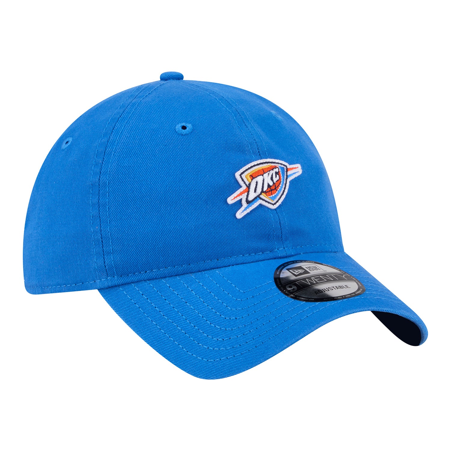 OKC Thunder New Era 9Twenty Micro Logo Adjustable Hat in Blue - Front Right View