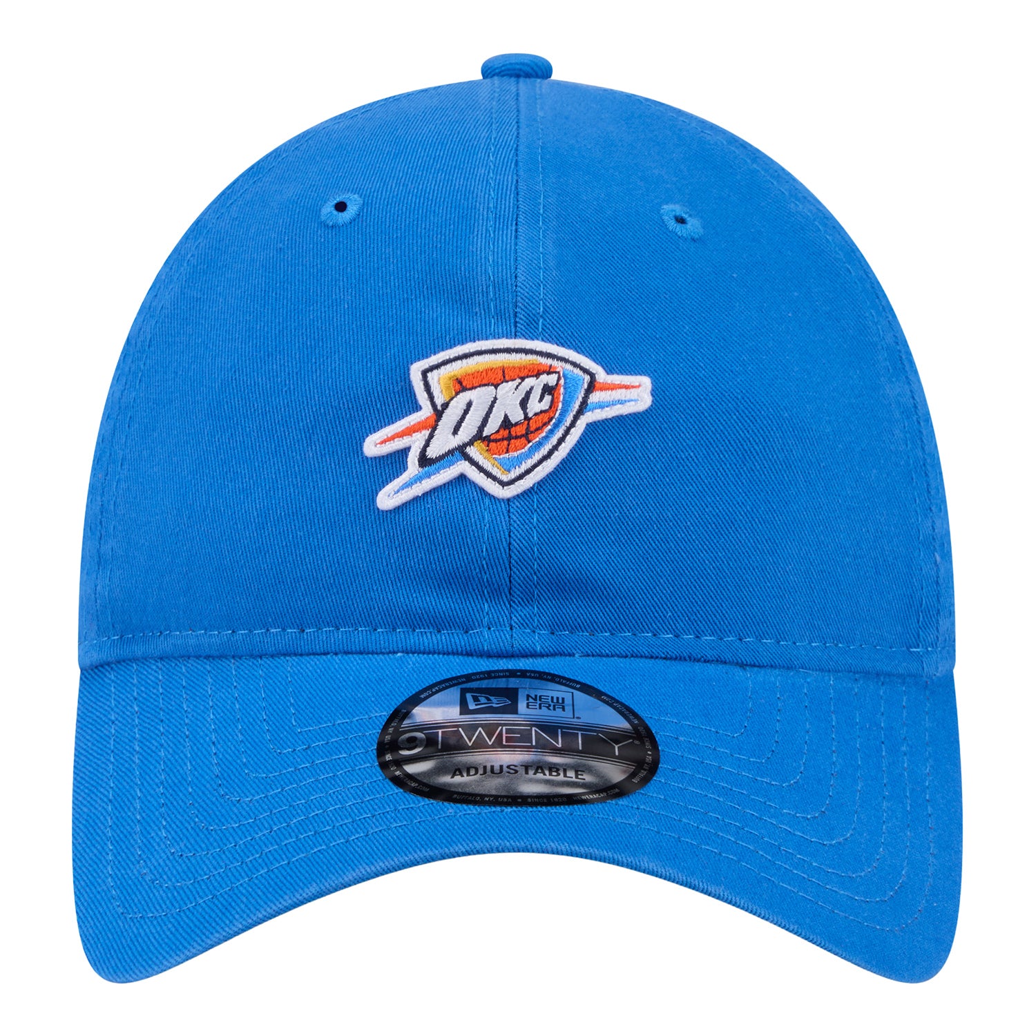 OKC Thunder New Era 9Twenty Micro Logo Adjustable Hat in Blue - Front View
