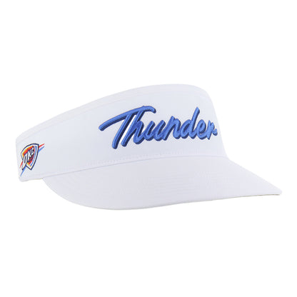 OKC Thunder 47 Brand Melbourne Script Visor in White - Front Right View