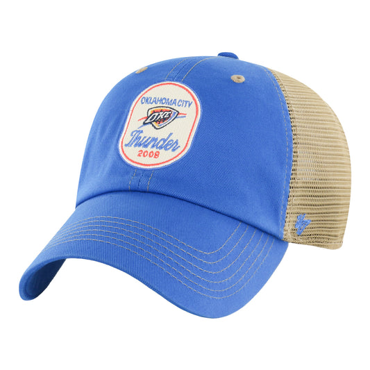OKC Thunder 47 Brand Cross Patch Clean Up Hat in Blue - Front Left View