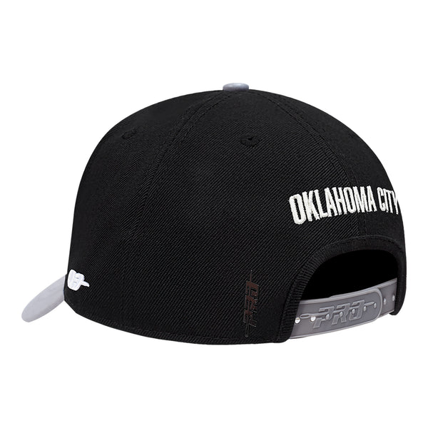 OKC THUNDER PRO STANDARD MODERN ORIGINALS SNAPBACK IN BLACK - BACK SIDE VIEW