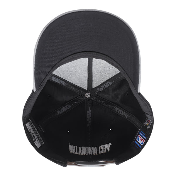 OKC THUNDER PRO STANDARD MODERN ORIGINALS SNAPBACK IN BLACK - INSIDE VIEW