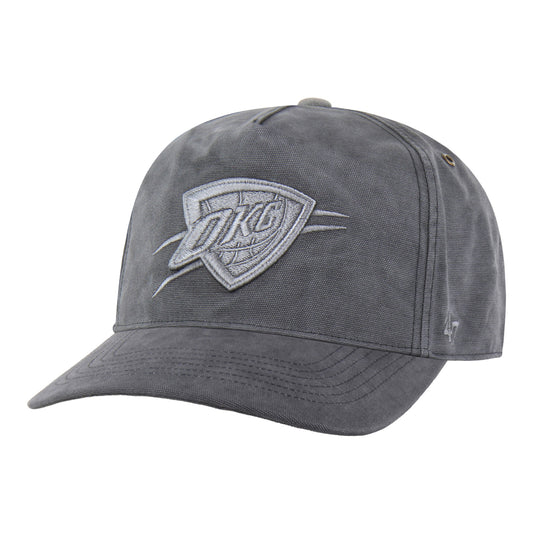 OKC Thunder 47 Brand x Carhartt Washed Hitch Hat in Grey - Front Left View