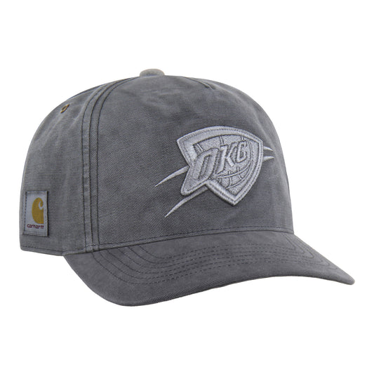 OKC Thunder 47 Brand x Carhartt Washed Hitch Hat in Grey - Front right View