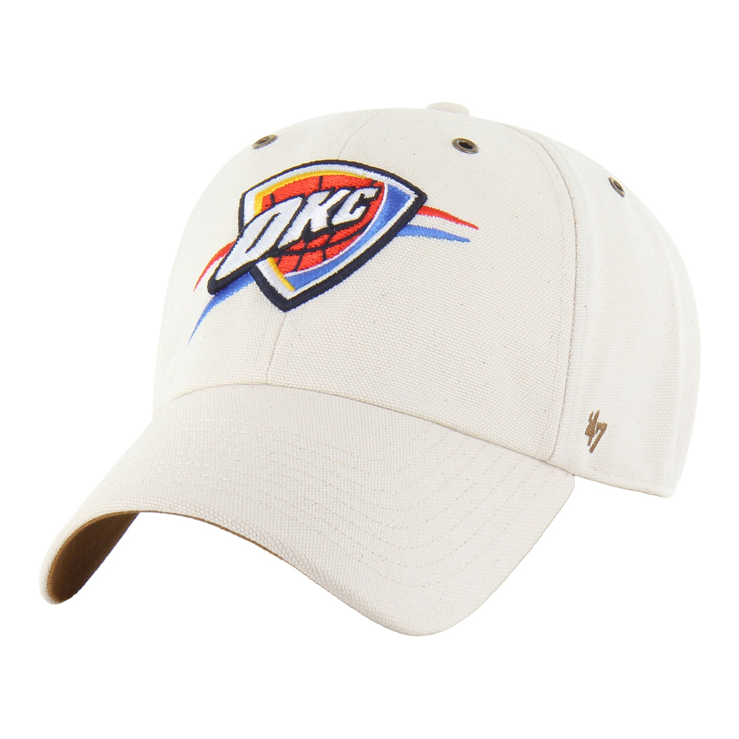 OKC Thunder 47 Brand x Carhartt Undyed Clean Up Hat in White - Front Left View