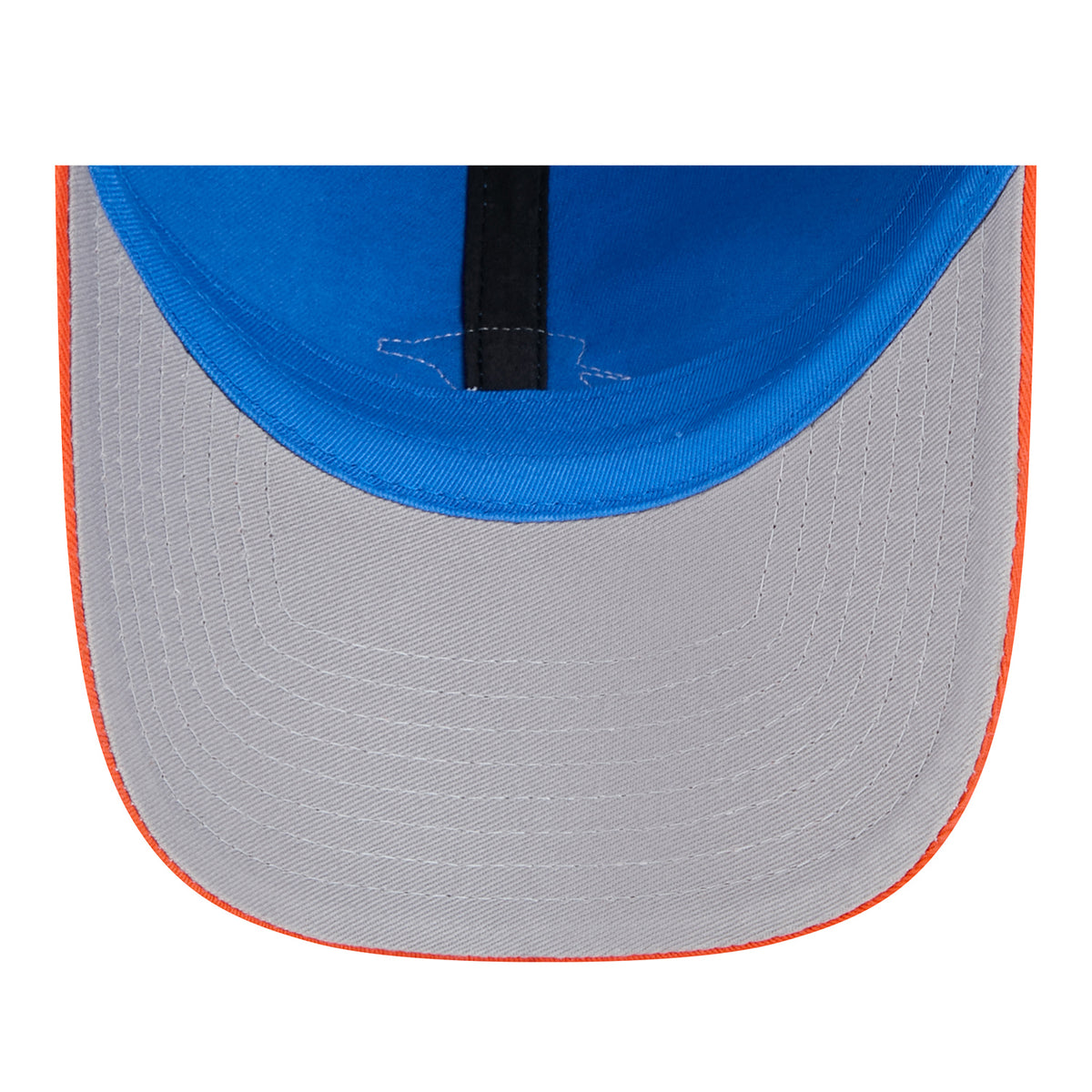 OKC Thunder New Era Casual Classic Two-Tone Mirco Logo Hat in Blue and Orange - Underbrim View