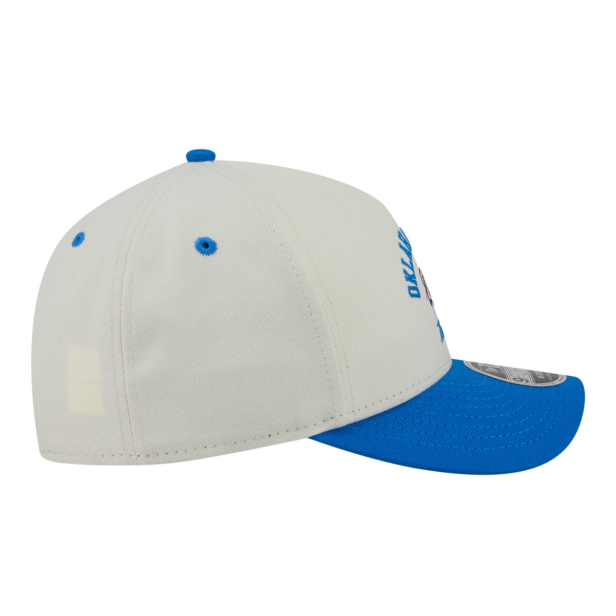 OKC Thunder New Era 9Forty A-Frame Arched Snap Hat in white - Right side View
