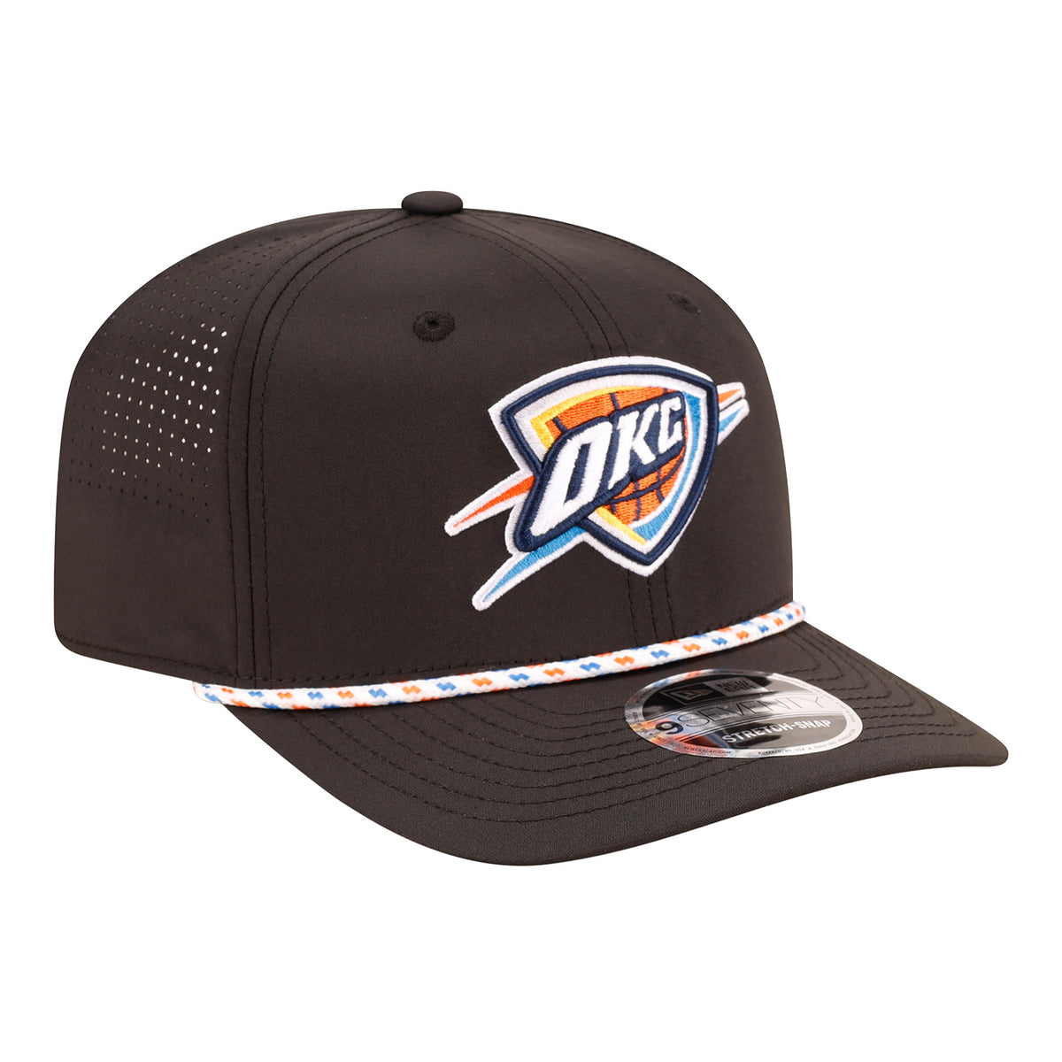 OKC Thunder New Era 9Seventy Stretch Snap Rope Black Hat