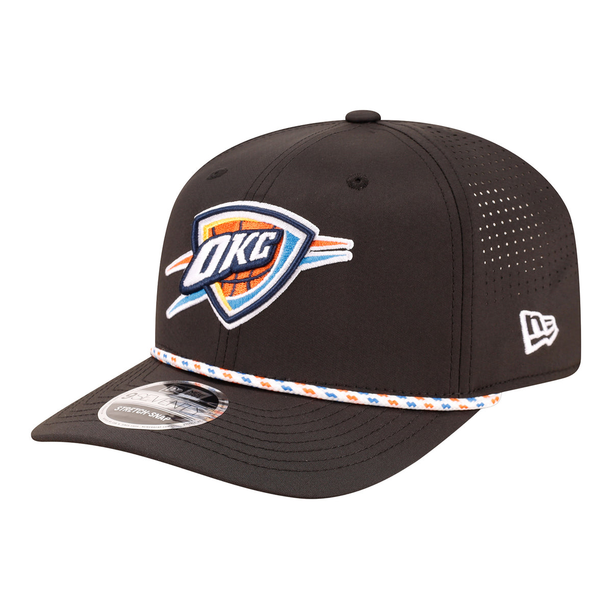 OKC Thunder New Era 9Seventy Stretch Snap Rope Black Hat
