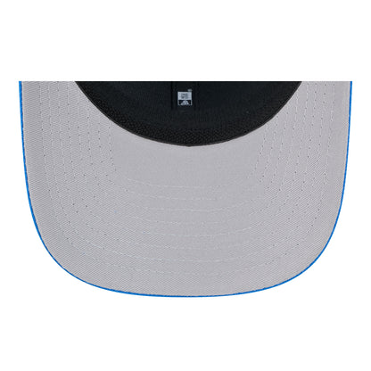 OKC Thunder New Era 9Seventy Stretch Snap Micro Rope Trucker Hat in blue - Underbrim view