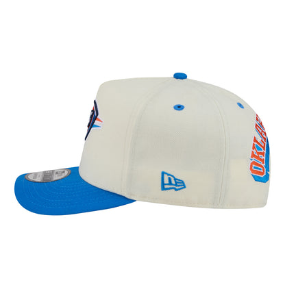OKC Thunder New Era 9Fifty A-Frame Rear Hit Snap Hat in White - Left Side View
