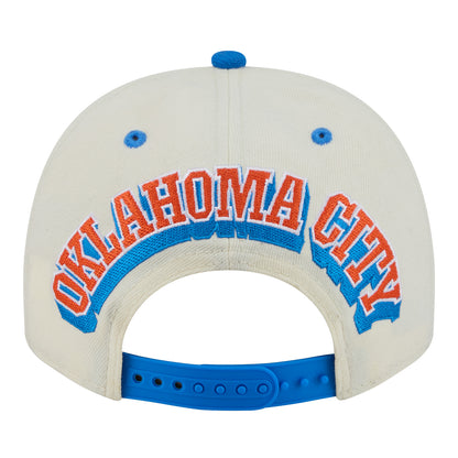 OKC Thunder New Era 9Fifty A-Frame Rear Hit Snap Hat in White - Back View