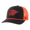 2024-25 OKLAHOMA CITY THUNDER 47 BRAND CITY EDITON TRUCKER HAT IN ORANGE - FRONT LEFT VIEW