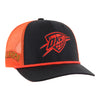 2024-25 OKLAHOMA CITY THUNDER 47 BRAND CITY EDITON TRUCKER HAT IN ORANGE - FRONT RIGHT VIEW