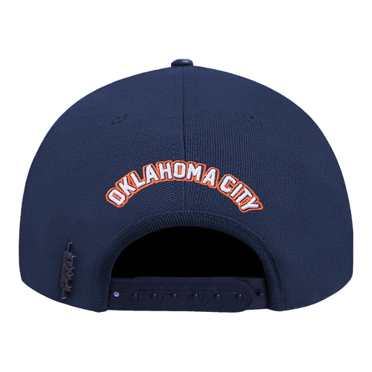 2025-26 CITY EDITION OKC THUNDER PRO STANDARD PRO PINCH SNAPBACK in Blue - Back View