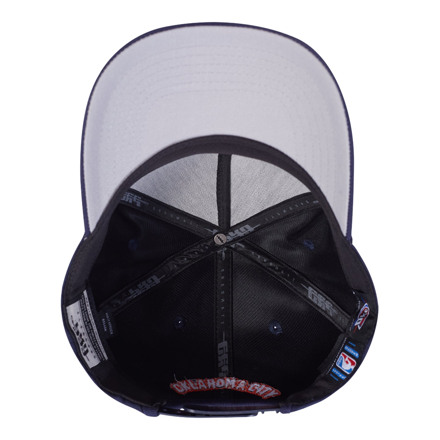 2025-26 CITY EDITION OKC THUNDER PRO STANDARD PRO PINCH SNAPBACK in Blue - Interior View