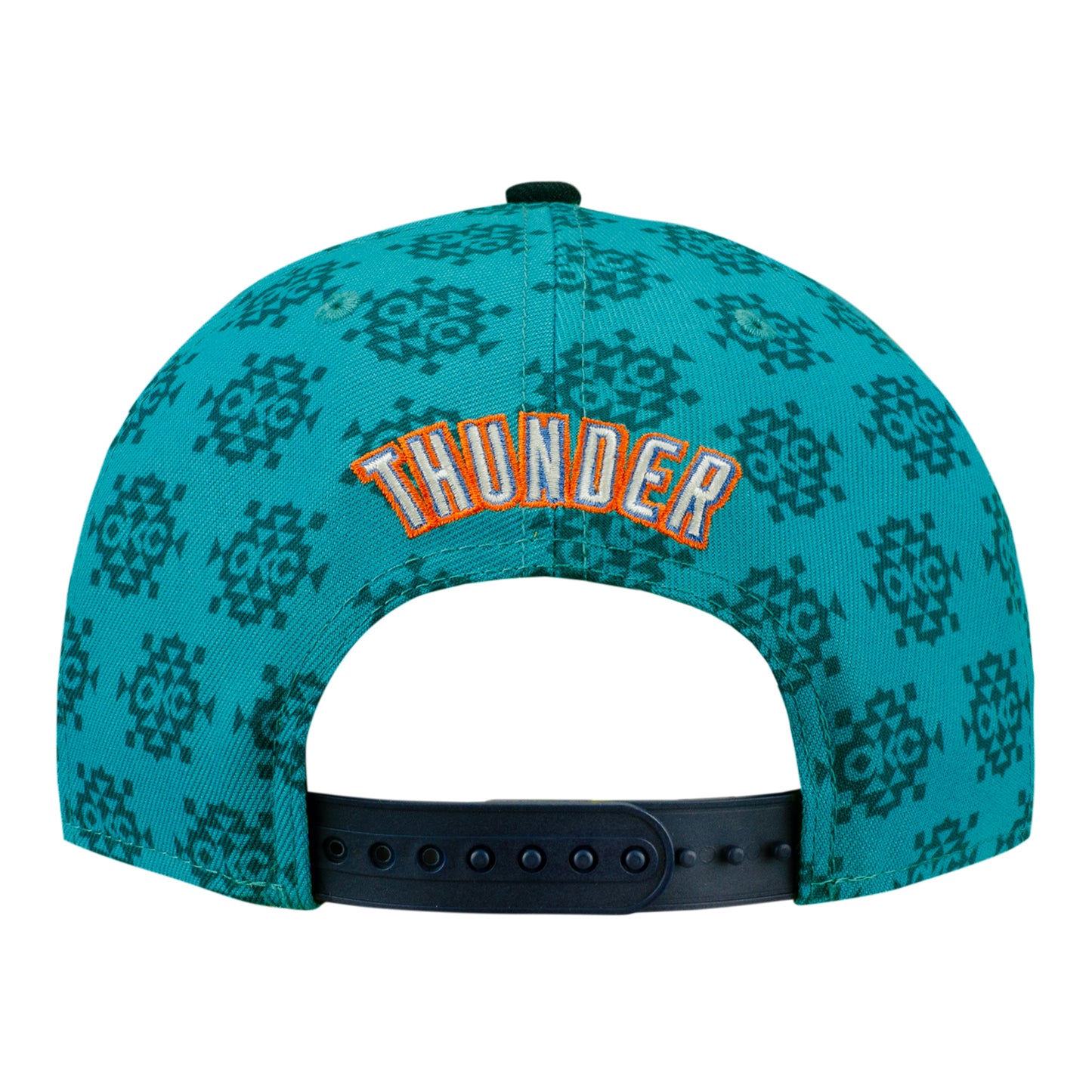OKC Thunder New Era 9Fifty Native AOP Teal Snapback - Back View