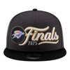 OKC THUNDER 2025 WCF CHAMPIONS LOCKER ROOM HAT in Black - Front View 