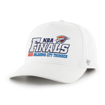 OKC Thunder 2025 NBA Finals 47 Brand Hitch Snapback in White - Front Left View