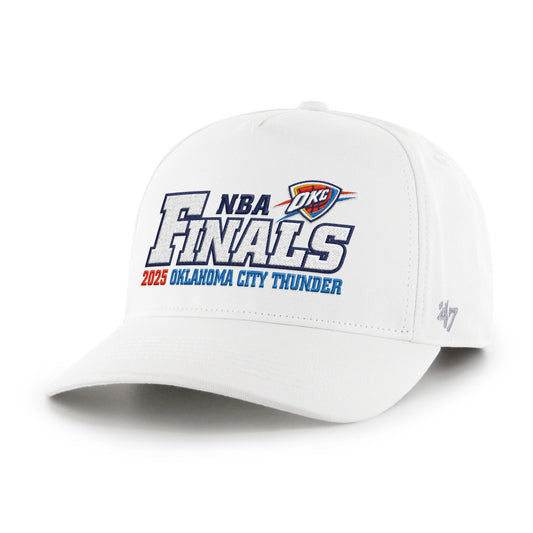 OKC Thunder 2025 NBA Finals 47 Brand Hitch Snapback in White - Front Left View