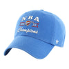 OKC Thunder 2025 NBA Championship Cleanup Adjustable Hat in Blue - Front Left View
