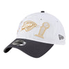 OKC THUNDER NEW ERA RING CEREMONY 920 ADJUSTABLE HAT in White - Front Right View