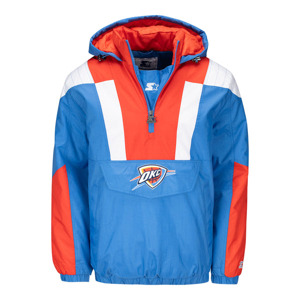 OKC THUNDER STARTER RETRO NYLON 1/4 ZIP JACKET