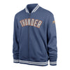 OKLAHOMA CITY THUNDER 47 BRAND CAMDEN FLEECE TRACK JACKET IN BLUE - FRONT VIEW