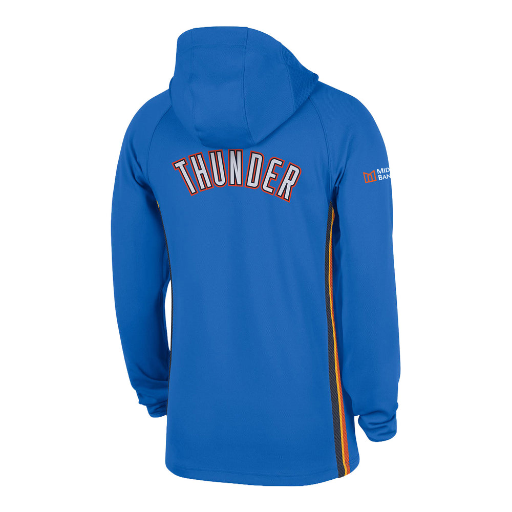 OKC THUNDER NIKE WARM-UP HOODED JACKET in Blue - Back View