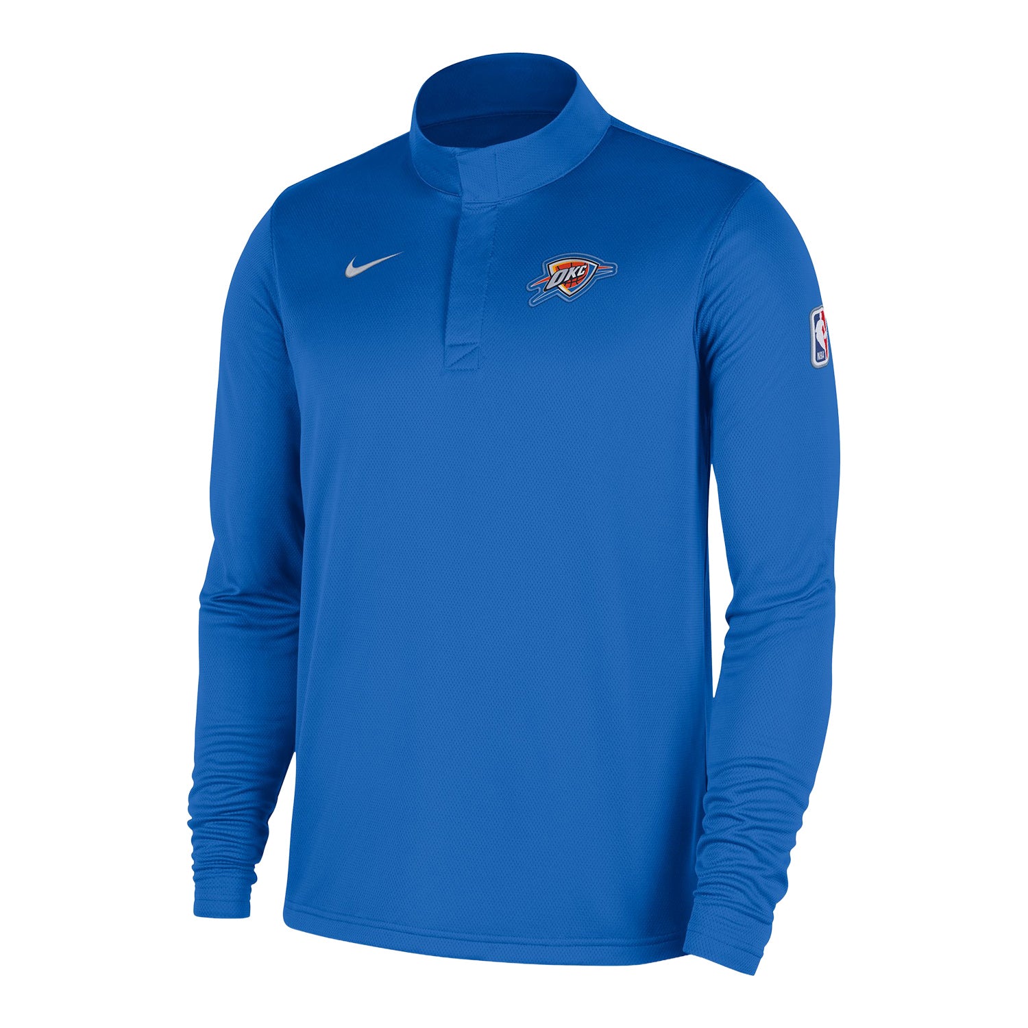 OKC Thunder Nike Coaches 1/4-Zip Jacket in Blue - Front View
