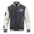 OKC Thunder Pro Standard Washed Denim Varsity Jacket in Grey - Front View