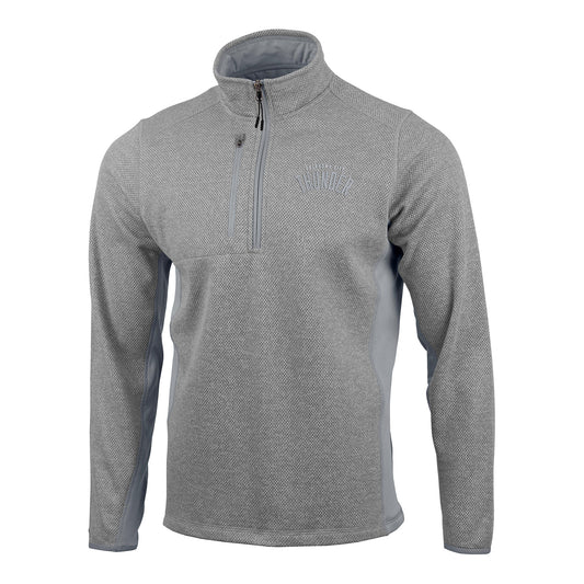 OKC Thunder Antigua Course 1/4 Zip Pullover in Grey - Front View
