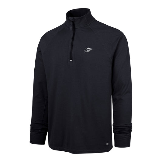 OKC Thunder 47 Brand Forward Imprint 1/4 Zip Jacket in Black - Front View
