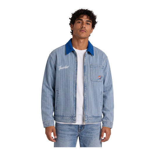 OKC Thunder Wild Collective Denim Pinstripe Jacket