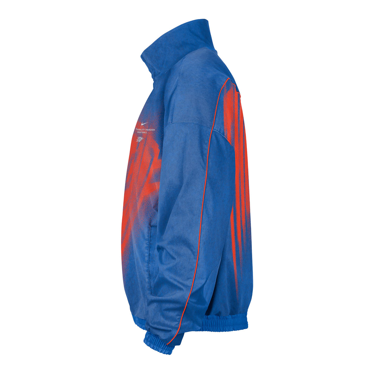 OKC Thunder Nike Standard Issue Game Anthem Jacket in Blue - Side View