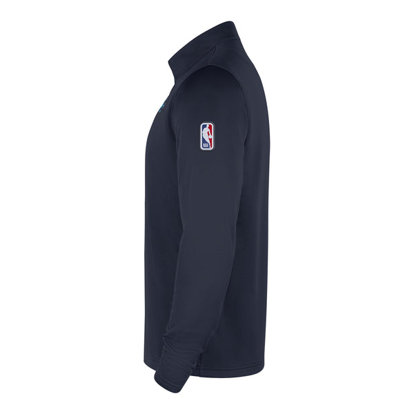 2025-26 CITY EDITION OKC THUNDER NIKE AUTHENTIC 1/4-ZIP JACKET in Blue - Side View