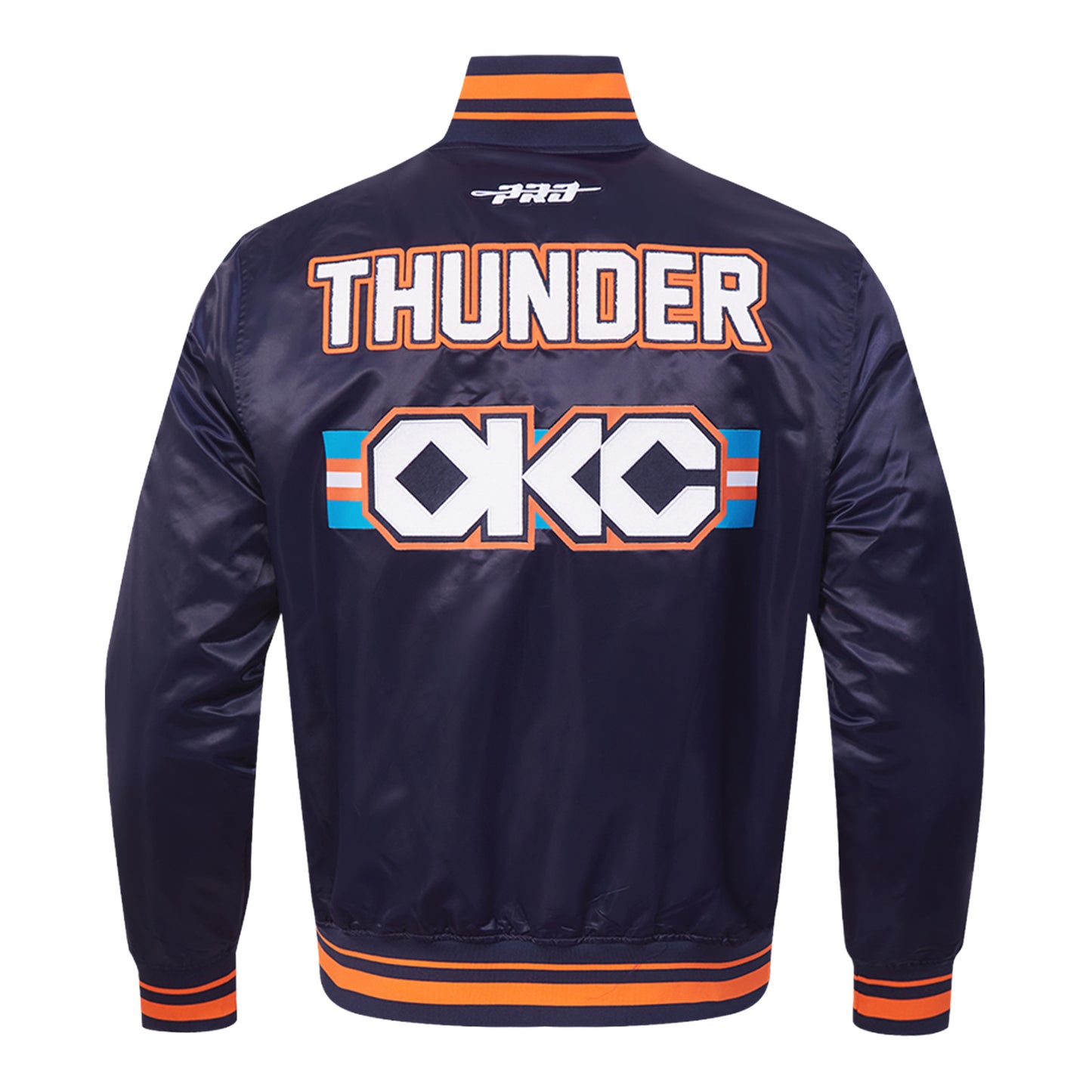 2025-26 CITY EDITION OKC THUNDER PRO STANDARD BOMBER JACKET in Blue - Back View
