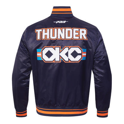 2025-26 CITY EDITION OKC THUNDER PRO STANDARD BOMBER JACKET in Blue - Back View