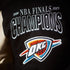 OKC Thunder 2025 NBA Champions Collector's Varsity Jacket in Black- Back Detail