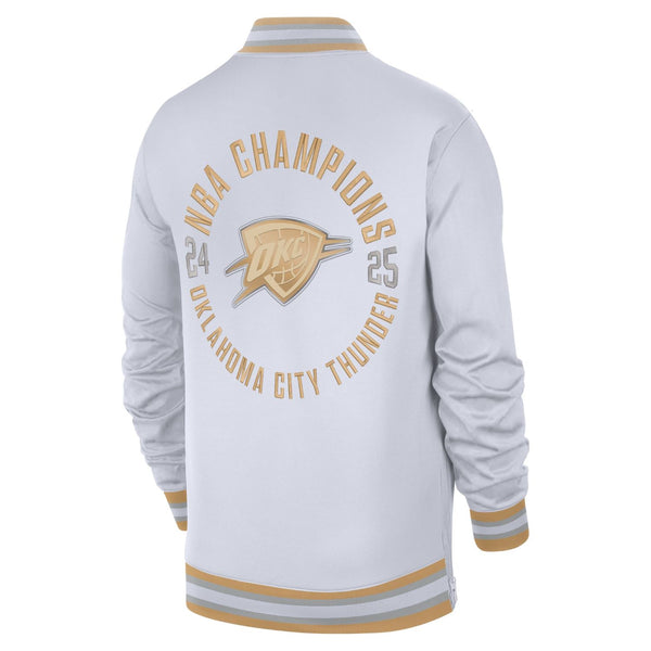 OKC Thunder 2025 Ring Ceremony White Nike Jacket - Back View