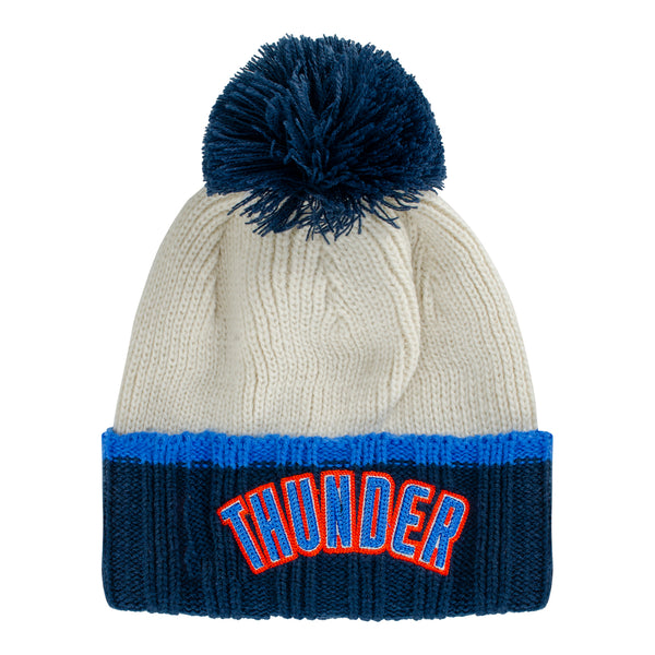 THUNDER KNIT HAT IN WHITE - FRONT VIEW