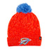 OKC THUNDER FIONA CUFF KNIT HAT IN INFARED - FRONT VIEW
