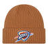 OKC THUNDER NEW ERA COLOR PACK CUFF BEANIE IN BROWN - FRONT VIEW